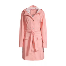 Casual unisex fit waterproof perfect design PU women long rain coats